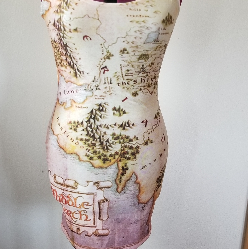 The Hobbit Middle Earth map mini dress